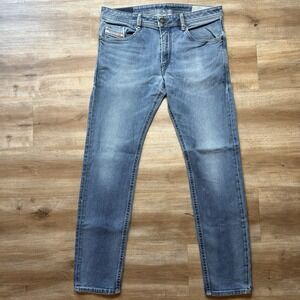 Diesel Thommer Jeans Men 34x32 Blue Slim Skinny Stretch Medium Wash Denim 084KW